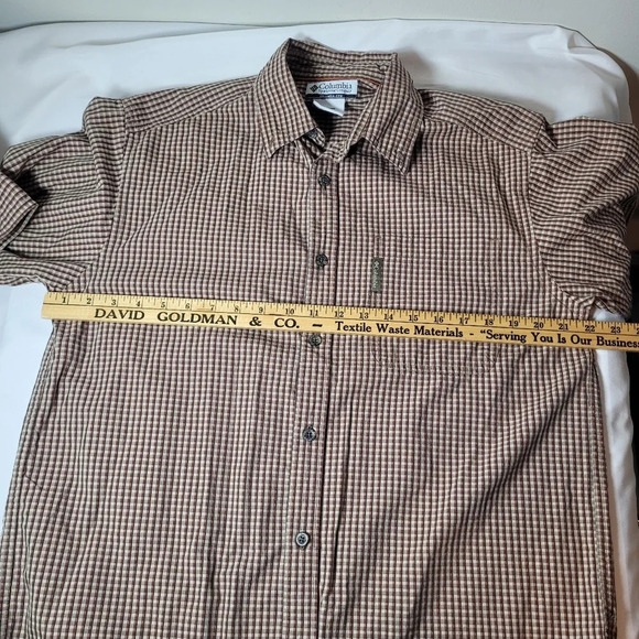 Men’s Columbia Brown Long Sleeve Button Down Shirt sz M - Picture 7 of 8